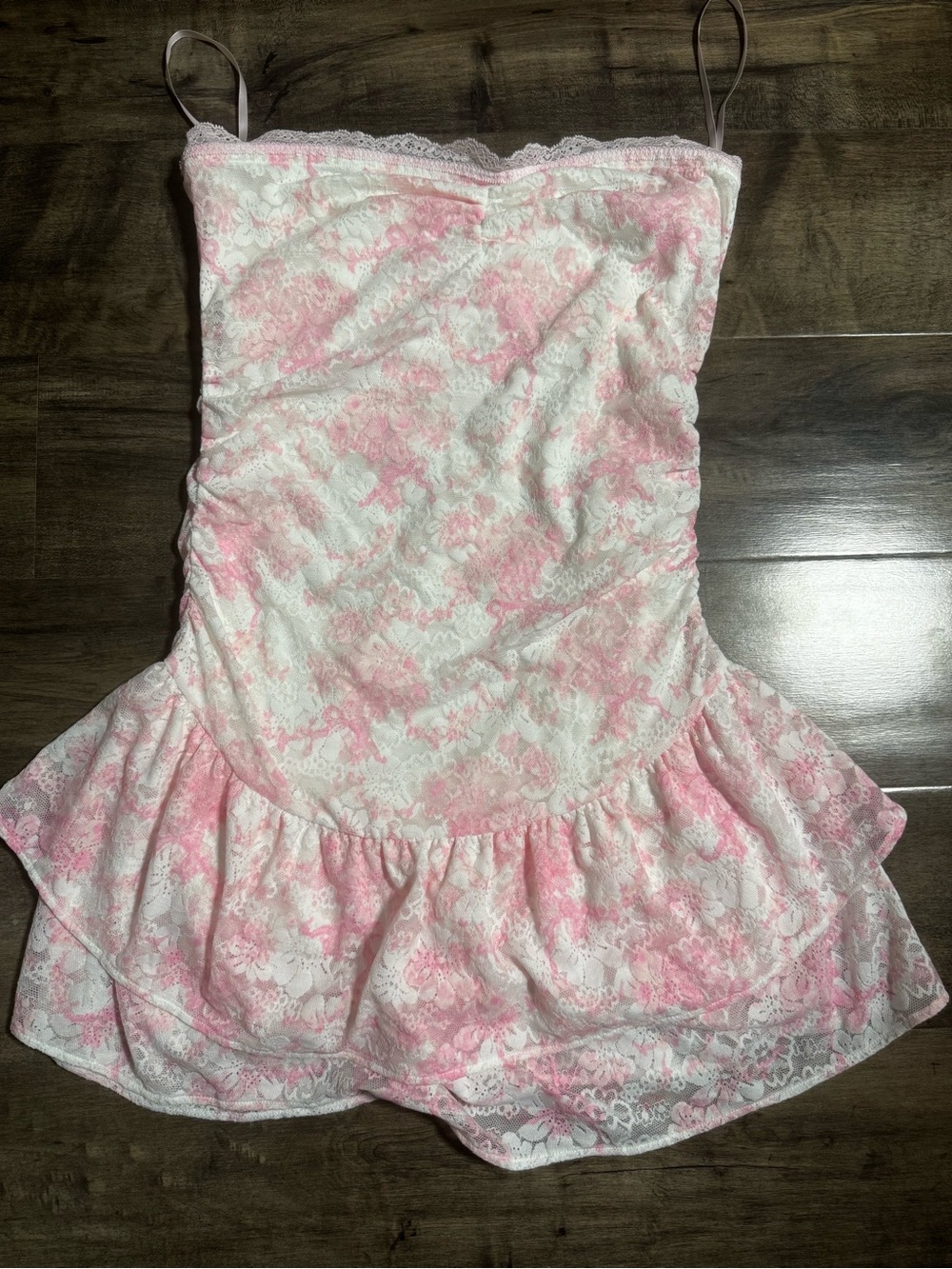 Victoria's Secret PINK x LoveShackFancy Strapless Lace Mini Dress XS NWT - Picture 2 of 11
